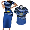 Western Australia Rugby Pacific Custom Couples Matching Short Sleeve Bodycon Dress and Hawaiian Shirt Pasifika Tapa Pattern