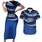 Western Australia Rugby Pacific Custom Couples Matching Short Sleeve Bodycon Dress and Hawaiian Shirt Pasifika Tapa Pattern