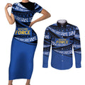 Western Australia Rugby Pacific Custom Couples Matching Short Sleeve Bodycon Dress and Long Sleeve Button Shirt Pasifika Tapa Pattern