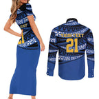 Western Australia Rugby Pacific Custom Couples Matching Short Sleeve Bodycon Dress and Long Sleeve Button Shirt Pasifika Tapa Pattern