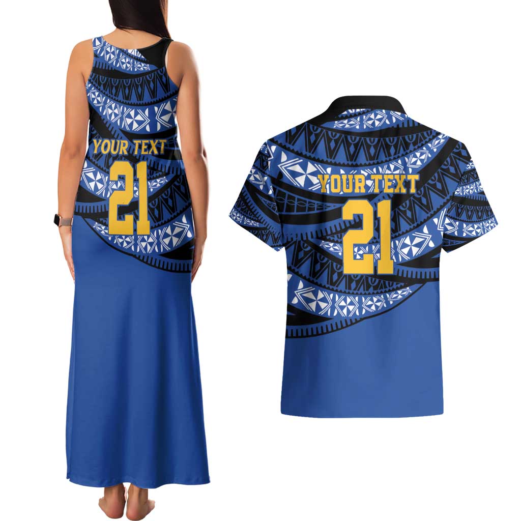 Western Australia Rugby Pacific Custom Couples Matching Tank Maxi Dress and Hawaiian Shirt Pasifika Tapa Pattern