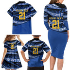 Western Australia Rugby Pacific Custom Family Matching Long Sleeve Bodycon Dress and Hawaiian Shirt Pasifika Tapa Pattern