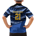 Western Australia Rugby Pacific Custom Family Matching Mermaid Dress and Hawaiian Shirt Pasifika Tapa Pattern