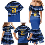 Western Australia Rugby Pacific Custom Family Matching Mermaid Dress and Hawaiian Shirt Pasifika Tapa Pattern