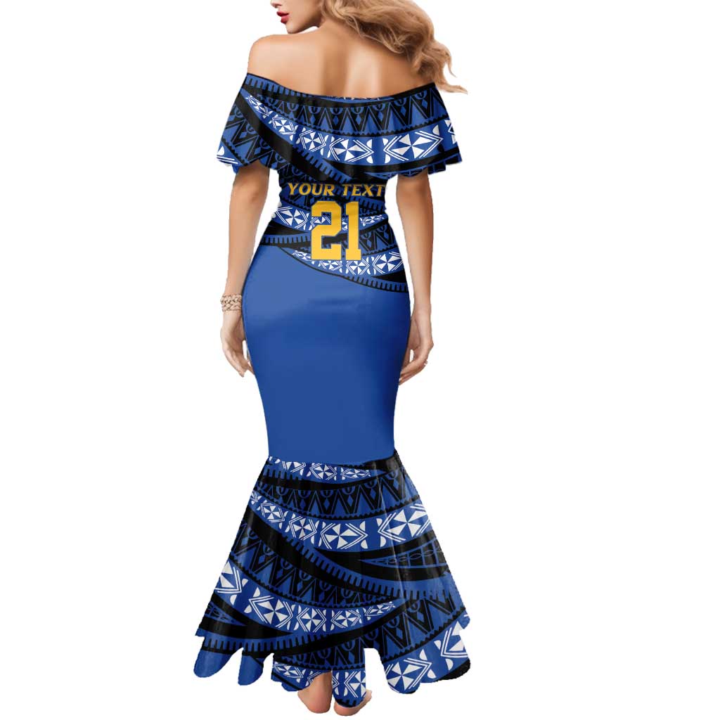 Western Australia Rugby Pacific Custom Family Matching Mermaid Dress and Hawaiian Shirt Pasifika Tapa Pattern