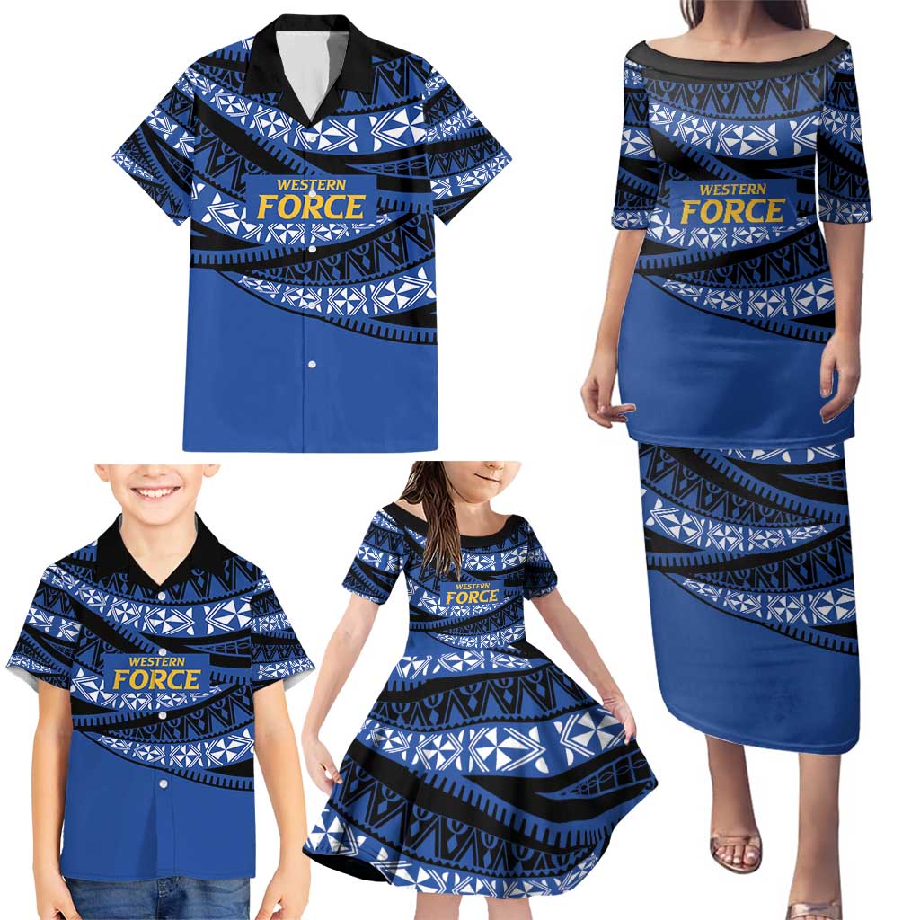 Western Australia Rugby Pacific Custom Family Matching Puletasi and Hawaiian Shirt Pasifika Tapa Pattern