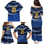 Western Australia Rugby Pacific Custom Family Matching Puletasi and Hawaiian Shirt Pasifika Tapa Pattern