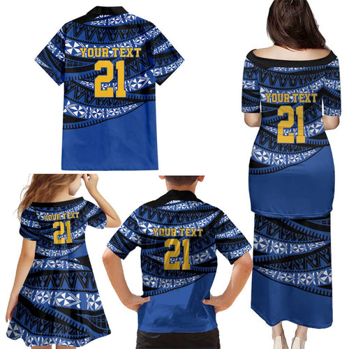 Western Australia Rugby Pacific Custom Family Matching Puletasi and Hawaiian Shirt Pasifika Tapa Pattern