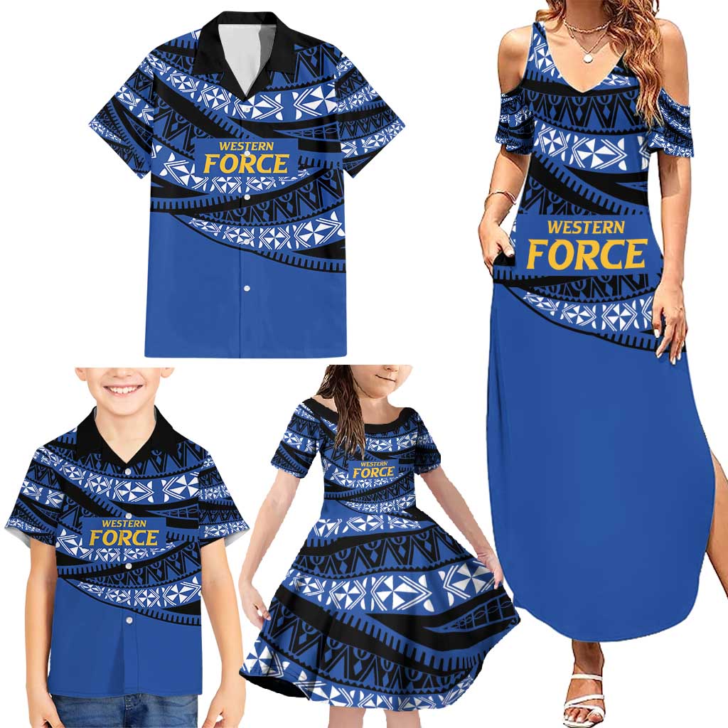 Western Australia Rugby Pacific Custom Family Matching Summer Maxi Dress and Hawaiian Shirt Pasifika Tapa Pattern