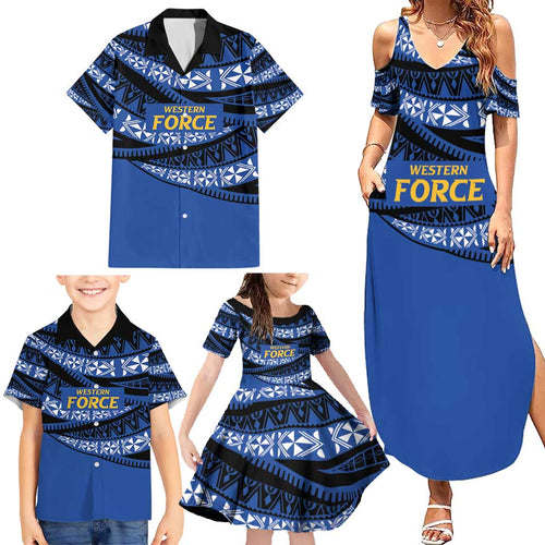 Western Australia Rugby Pacific Custom Family Matching Summer Maxi Dress and Hawaiian Shirt Pasifika Tapa Pattern