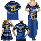 Western Australia Rugby Pacific Custom Family Matching Summer Maxi Dress and Hawaiian Shirt Pasifika Tapa Pattern