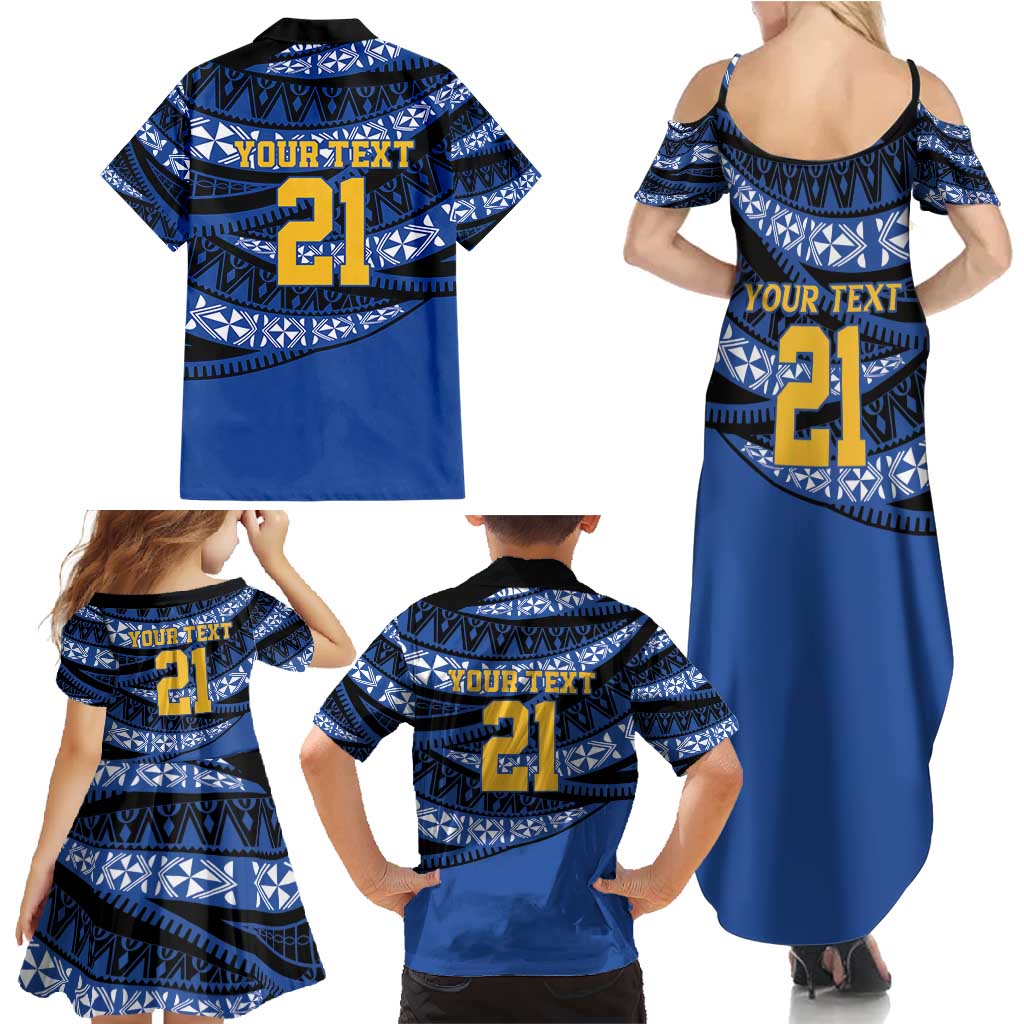 Western Australia Rugby Pacific Custom Family Matching Summer Maxi Dress and Hawaiian Shirt Pasifika Tapa Pattern