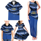 Western Australia Rugby Pacific Custom Family Matching Tank Maxi Dress and Hawaiian Shirt Pasifika Tapa Pattern