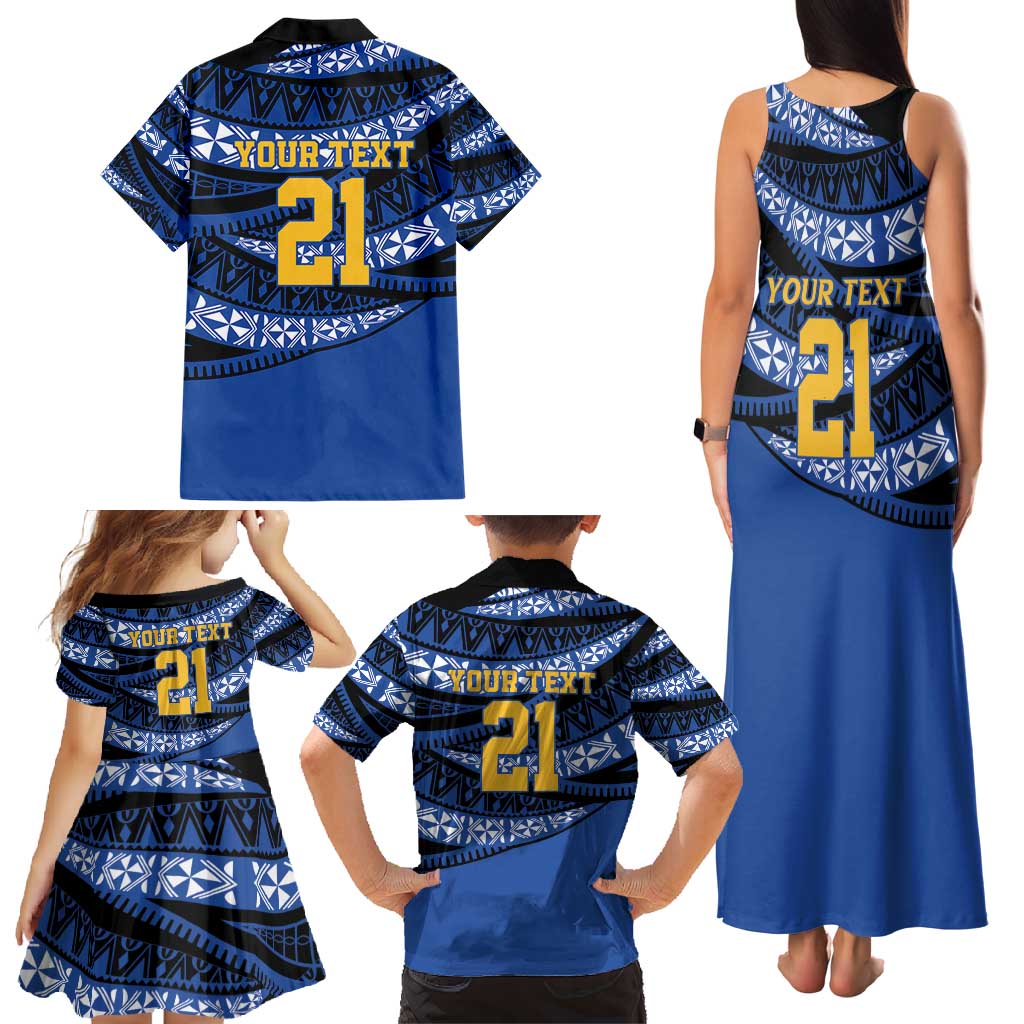 Western Australia Rugby Pacific Custom Family Matching Tank Maxi Dress and Hawaiian Shirt Pasifika Tapa Pattern