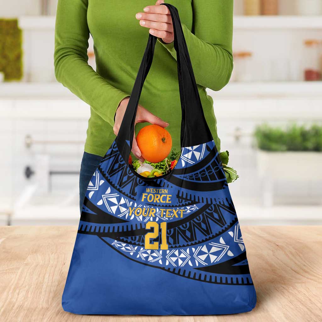 Western Australia Rugby Pacific Custom Grocery Bag Pasifika Tapa Pattern
