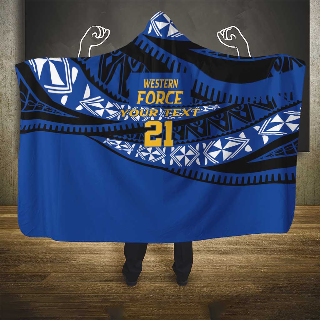 Western Australia Rugby Pacific Custom Hooded Blanket Pasifika Tapa Pattern