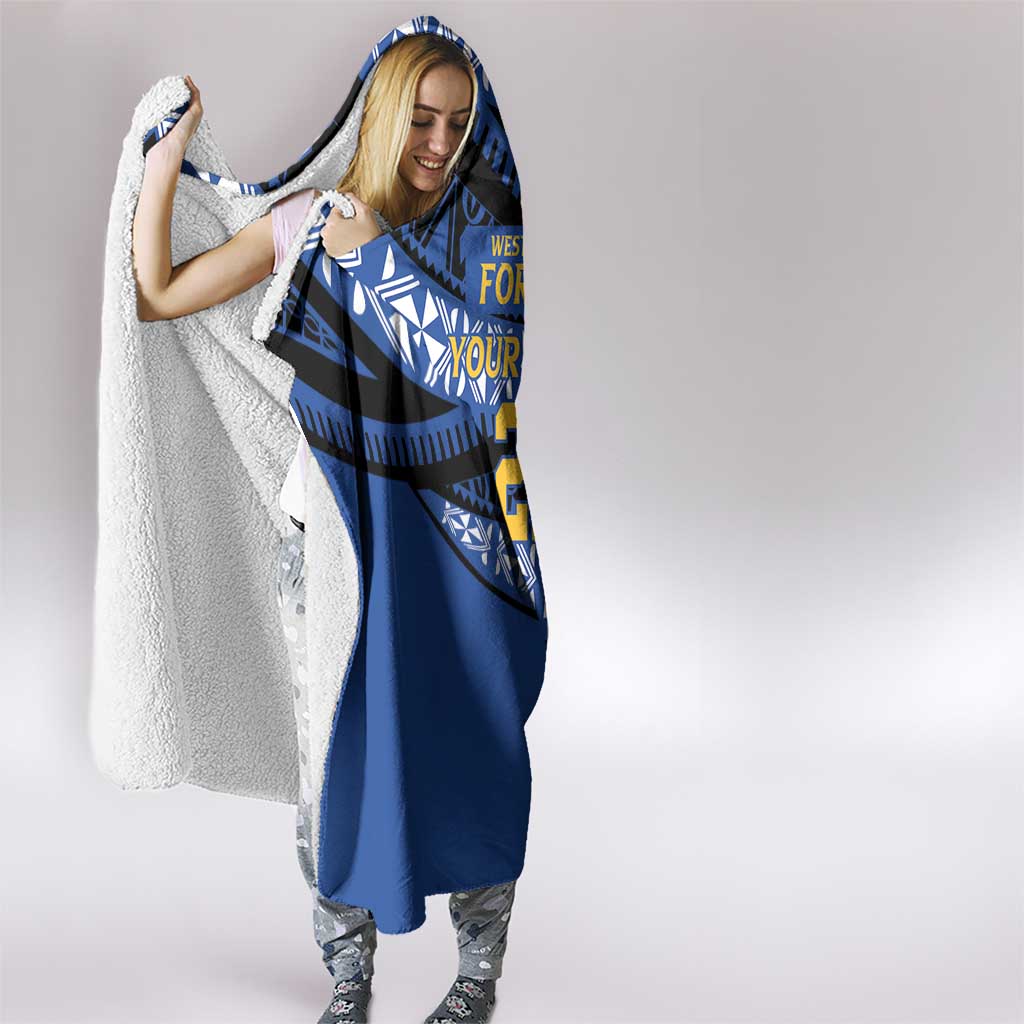 Western Australia Rugby Pacific Custom Hooded Blanket Pasifika Tapa Pattern