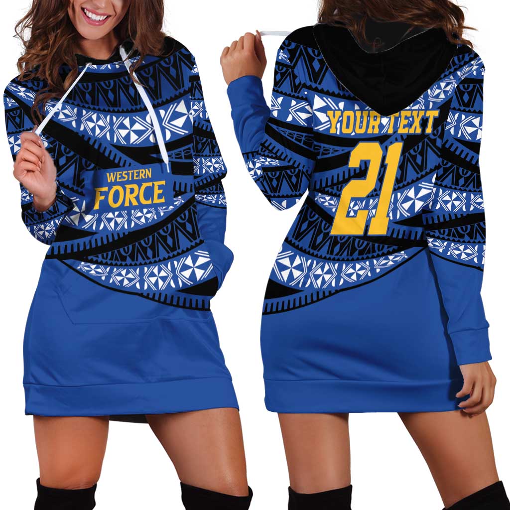 Western Australia Rugby Pacific Custom Hoodie Dress Pasifika Tapa Pattern
