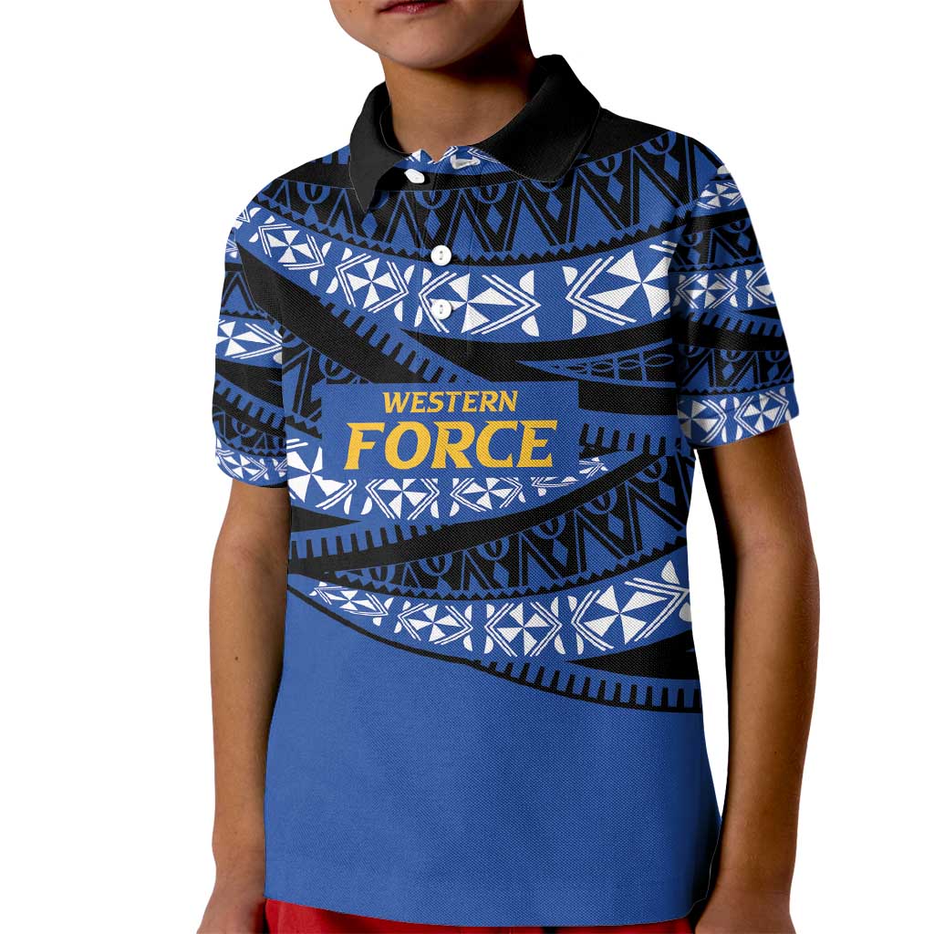 Western Australia Rugby Pacific Custom Kid Polo Shirt Pasifika Tapa Pattern
