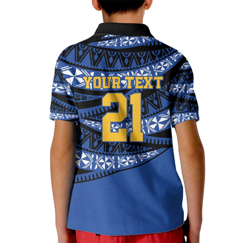Western Australia Rugby Pacific Custom Kid Polo Shirt Pasifika Tapa Pattern