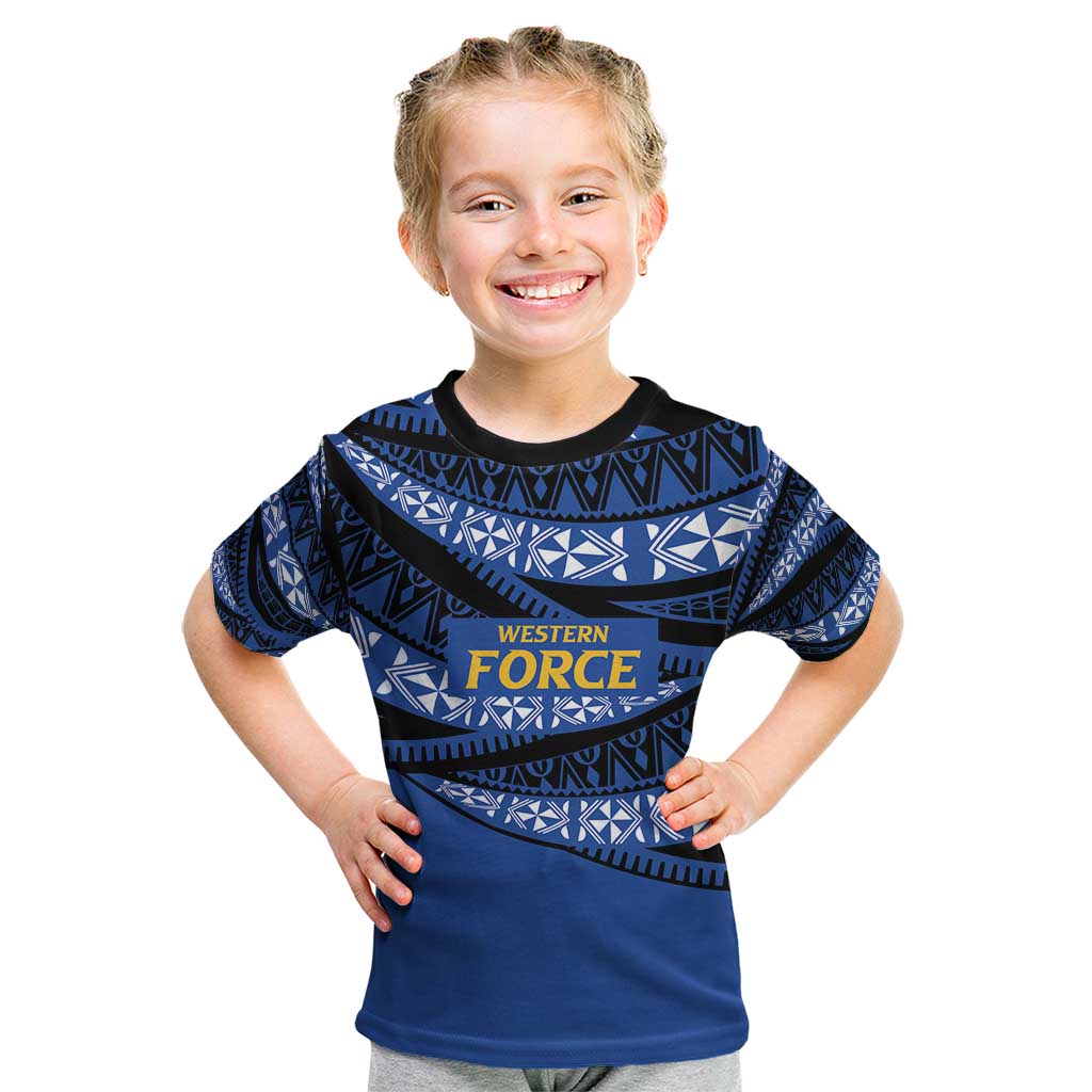 Western Australia Rugby Pacific Custom Kid T Shirt Pasifika Tapa Pattern
