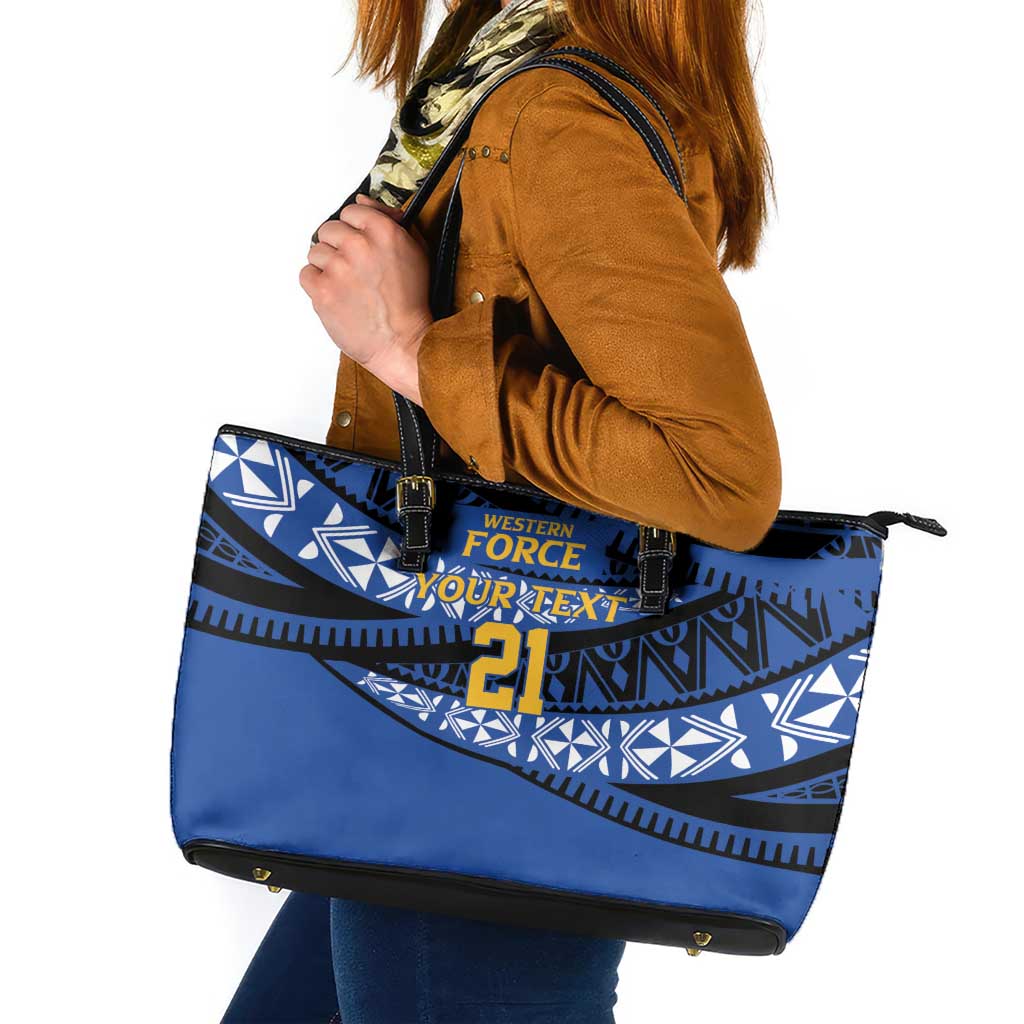 Western Australia Rugby Pacific Custom Leather Tote Bag Pasifika Tapa Pattern
