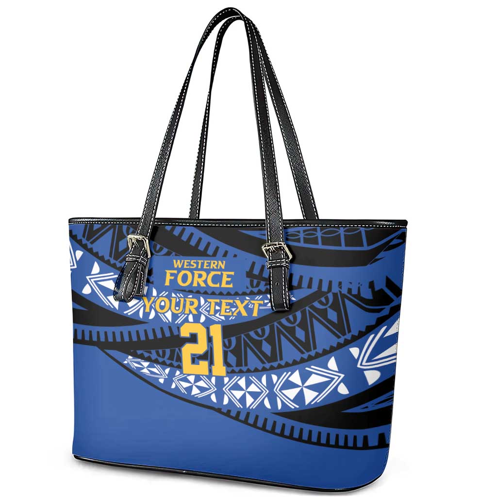 Western Australia Rugby Pacific Custom Leather Tote Bag Pasifika Tapa Pattern