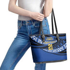 Western Australia Rugby Pacific Custom Leather Tote Bag Pasifika Tapa Pattern