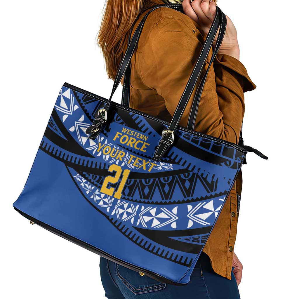 Western Australia Rugby Pacific Custom Leather Tote Bag Pasifika Tapa Pattern