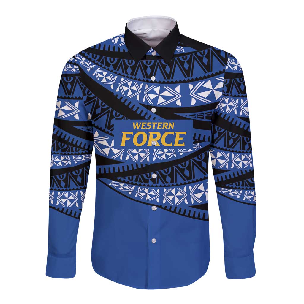 Western Australia Rugby Pacific Custom Long Sleeve Button Shirt Pasifika Tapa Pattern