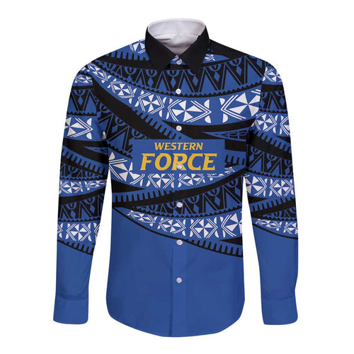 Western Australia Rugby Pacific Custom Long Sleeve Button Shirt Pasifika Tapa Pattern