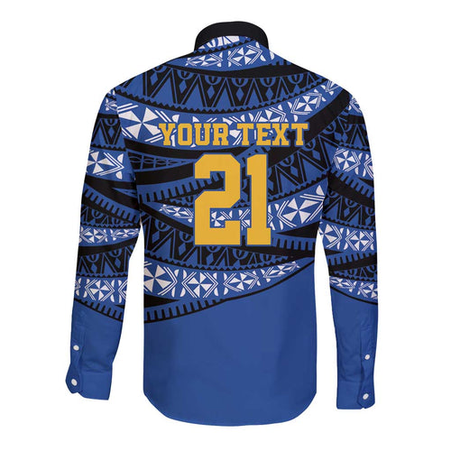 Western Australia Rugby Pacific Custom Long Sleeve Button Shirt Pasifika Tapa Pattern