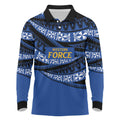 Western Australia Rugby Pacific Custom Long Sleeve Polo Shirt Pasifika Tapa Pattern