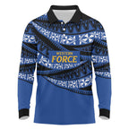 Western Australia Rugby Pacific Custom Long Sleeve Polo Shirt Pasifika Tapa Pattern