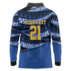Western Australia Rugby Pacific Custom Long Sleeve Polo Shirt Pasifika Tapa Pattern