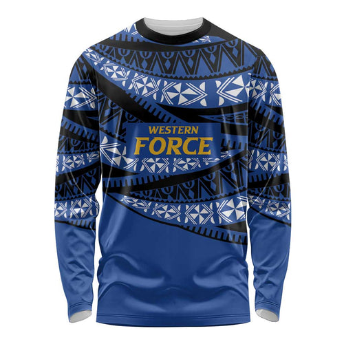 Western Australia Rugby Pacific Custom Long Sleeve Shirt Pasifika Tapa Pattern
