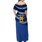 Western Australia Rugby Pacific Custom Off Shoulder Maxi Dress Pasifika Tapa Pattern