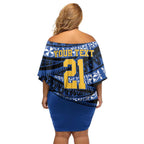 Western Australia Rugby Pacific Custom Off Shoulder Short Dress Pasifika Tapa Pattern