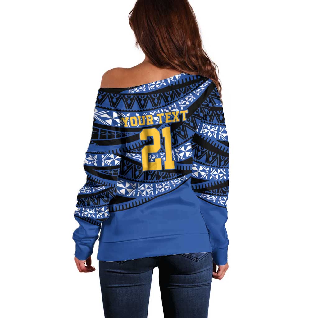 Western Australia Rugby Pacific Custom Off Shoulder Sweater Pasifika Tapa Pattern