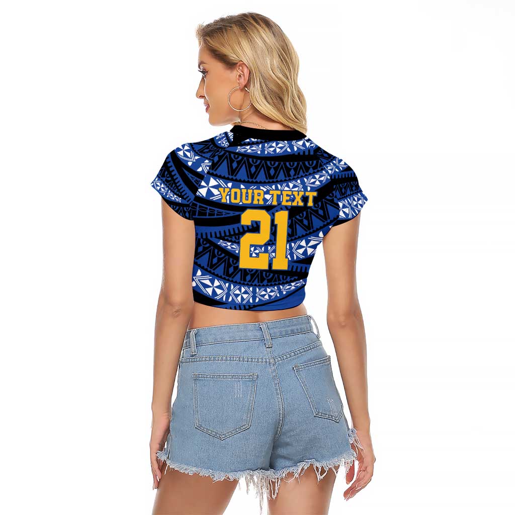 Western Australia Rugby Pacific Custom Raglan Cropped T Shirt Pasifika Tapa Pattern