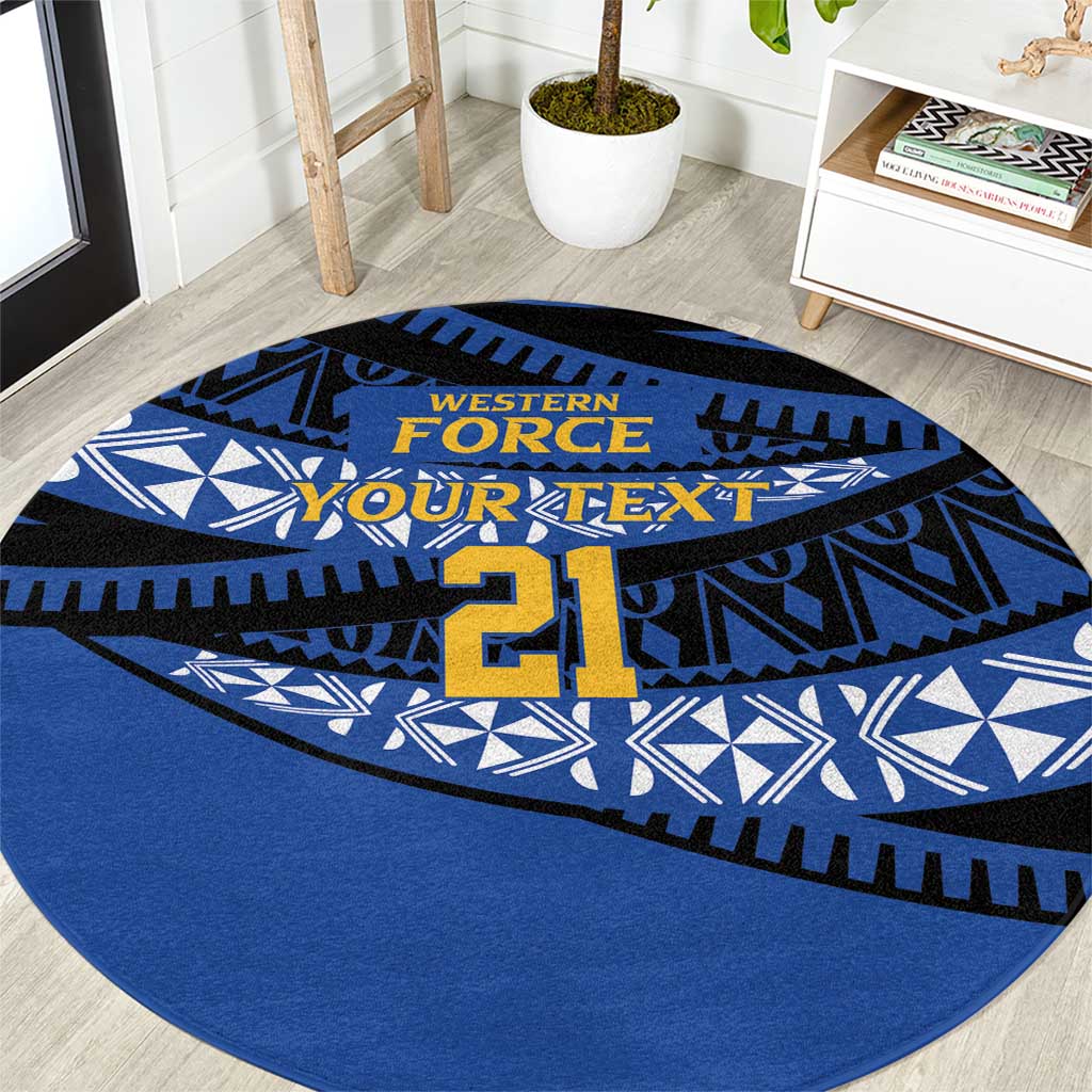 Western Australia Rugby Pacific Custom Round Carpet Pasifika Tapa Pattern