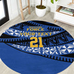 Western Australia Rugby Pacific Custom Round Carpet Pasifika Tapa Pattern