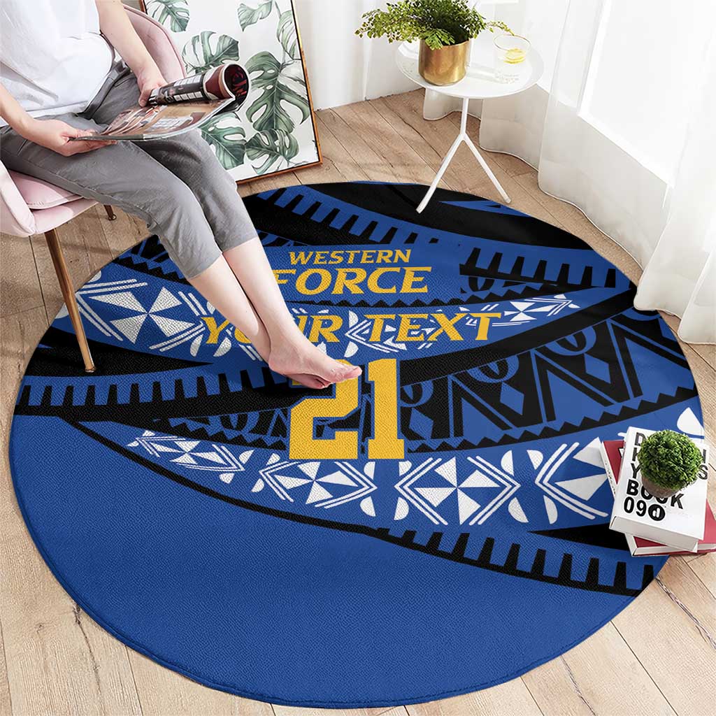 Western Australia Rugby Pacific Custom Round Carpet Pasifika Tapa Pattern