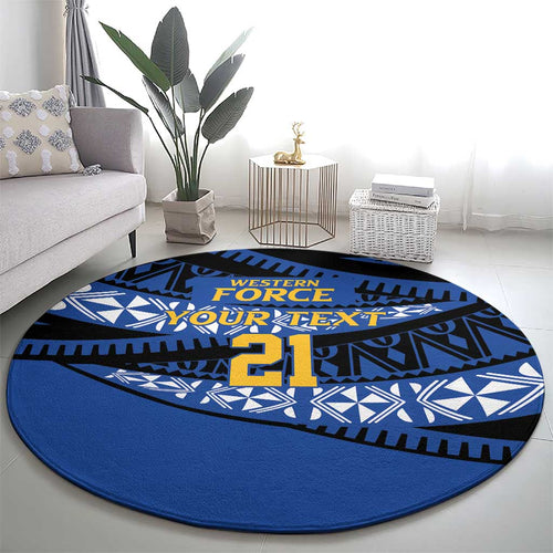 Western Australia Rugby Pacific Custom Round Carpet Pasifika Tapa Pattern