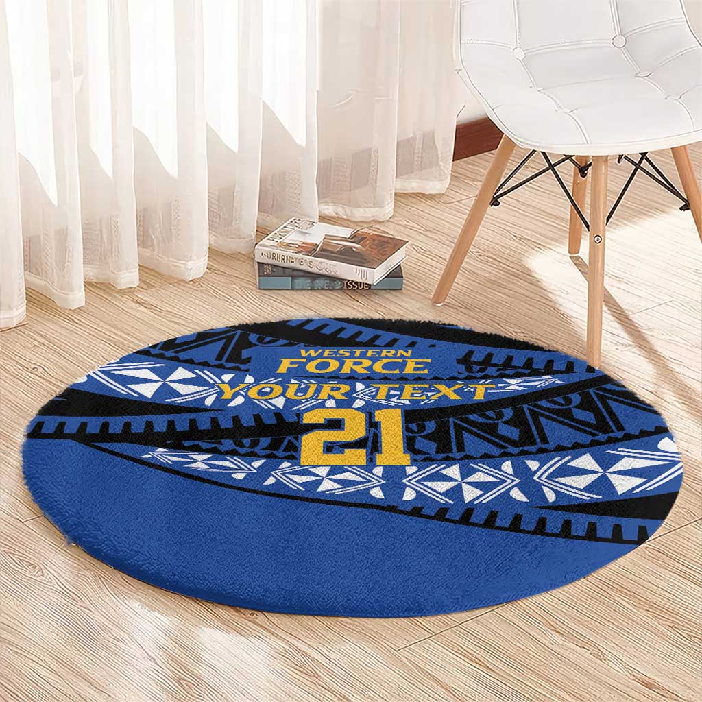 Western Australia Rugby Pacific Custom Round Carpet Pasifika Tapa Pattern