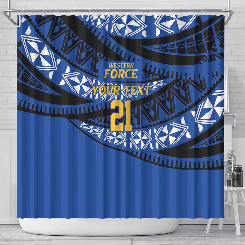 Western Australia Rugby Pacific Custom Shower Curtain Pasifika Tapa Pattern