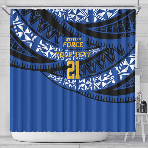 Western Australia Rugby Pacific Custom Shower Curtain Pasifika Tapa Pattern
