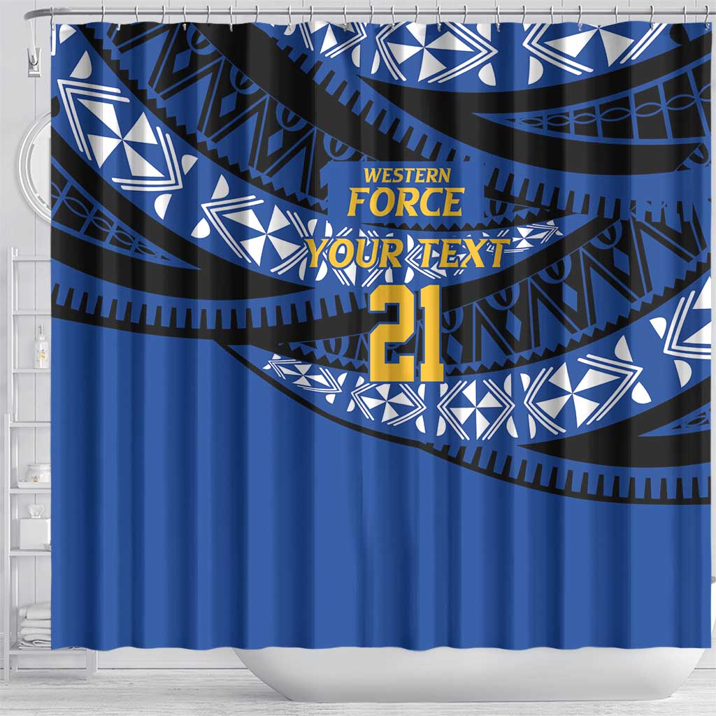 Western Australia Rugby Pacific Custom Shower Curtain Pasifika Tapa Pattern