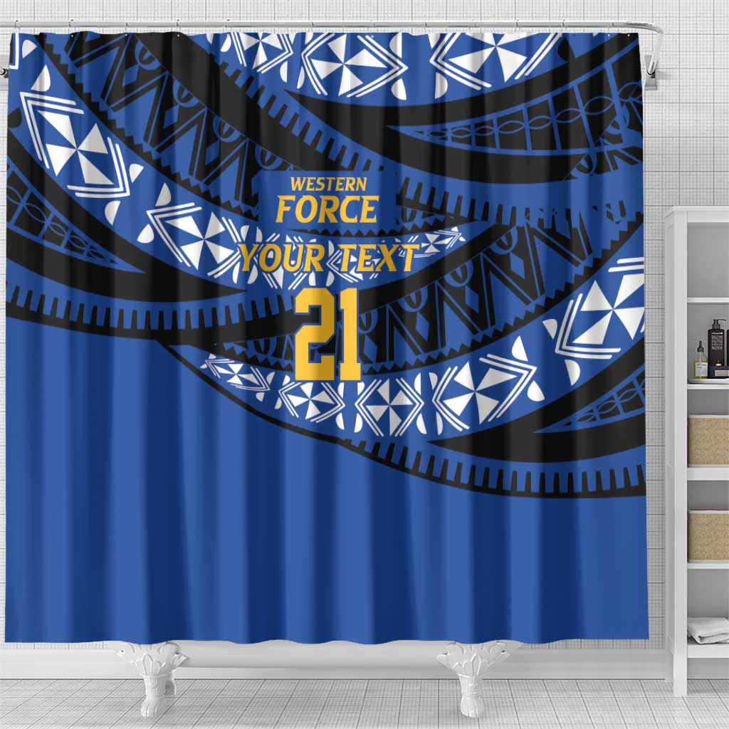 Western Australia Rugby Pacific Custom Shower Curtain Pasifika Tapa Pattern