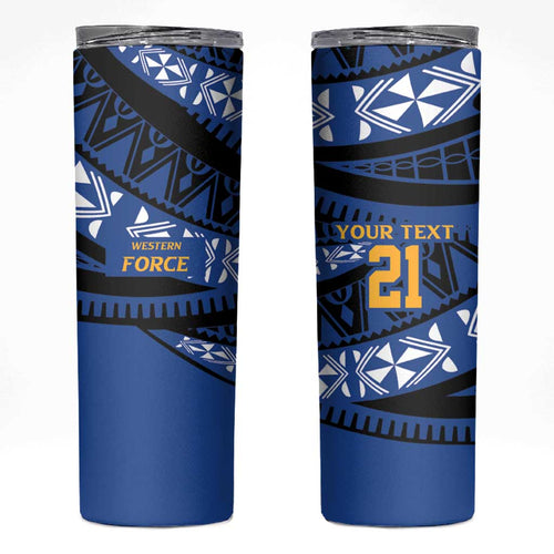 Western Australia Rugby Pacific Custom Skinny Tumbler Pasifika Tapa Pattern